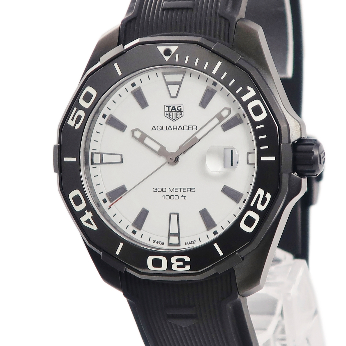 【3年保証】 タグホイヤー アクアレーサー ナイトダイバー WAY108A.FT6141 ブラックPVD 白 バー クオーツ メンズ 腕時計