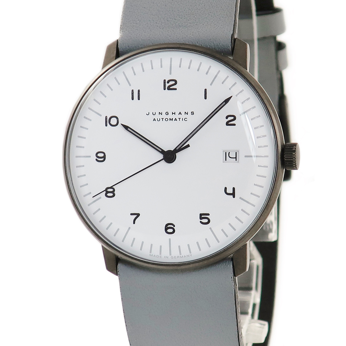【3年保証】 ユンハンス マックス ビル オートマティック 027/4007.04 未使用 PVD加工 白 アラビア 自動巻き メンズ 腕時計
