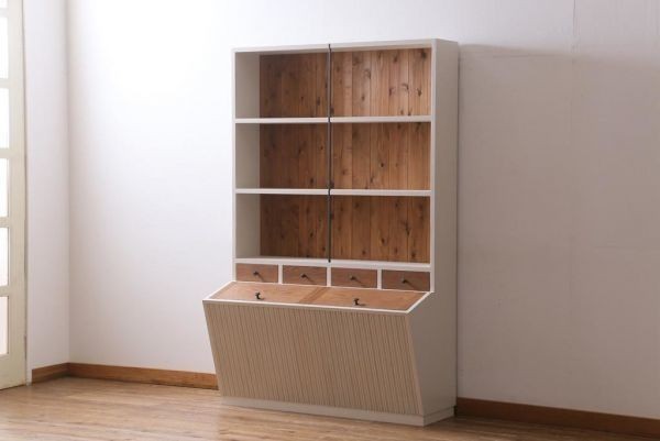 R-039203　オリジナル　ペイント家具　ナチュラルインテリアにぴったりな収納棚(オープンラック、飾り棚、本棚)