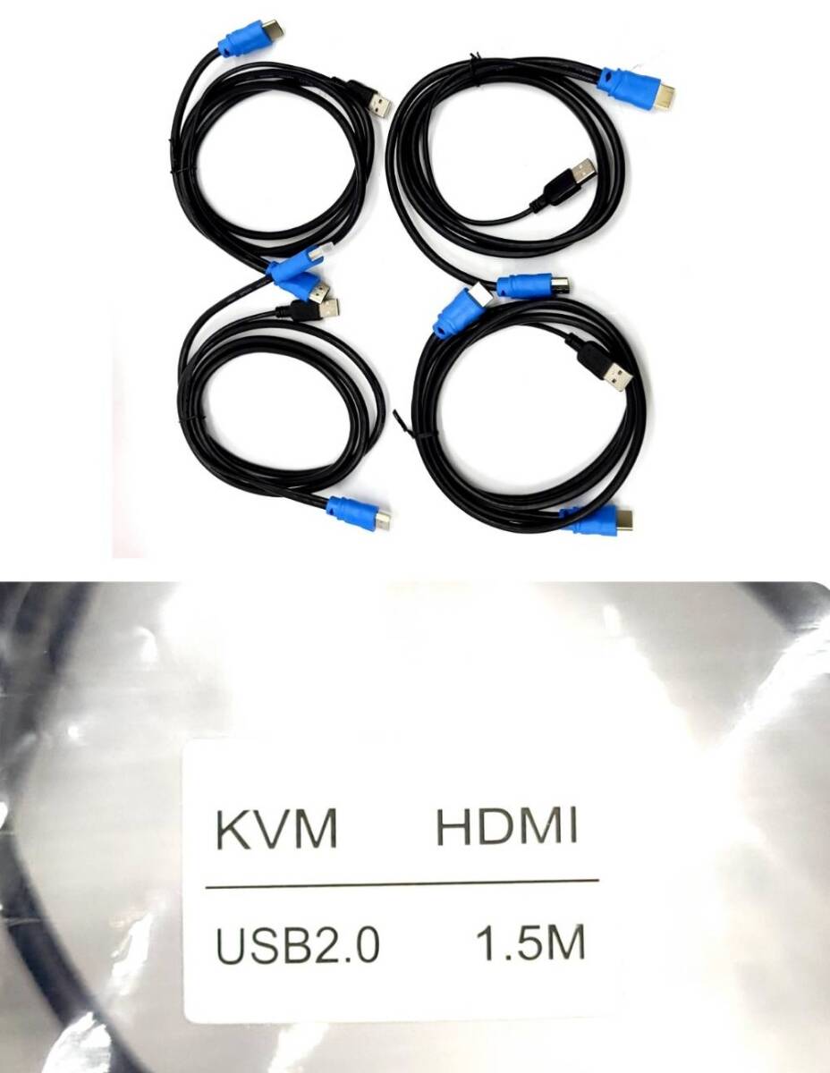 ★【在庫処分価格】MT-VIKI KVMスイッチ 4ポート HDMI KVMスイッチ KVMケーブル4本付属 有線デスクトップコントローラー付き☆T03-560a_画像10