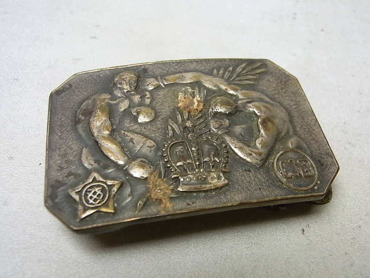  belt buckle all Japan boxing player right convention participation chapter 1947 year every day newspaper company USED/ rare goods 