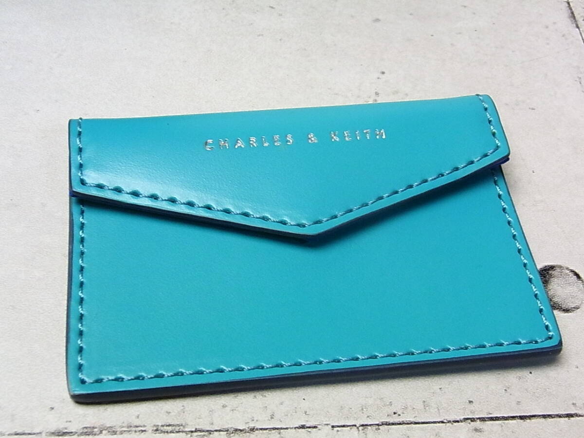 CHARLES & KEITH/チャールズ アンド キース 本革レザー ハンドバッグ ブルー/青 USEDの画像9