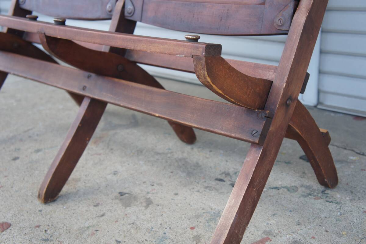  antique folding bench folding bench chair Vintage in dust real USA America theater chair 20s30s40s50s