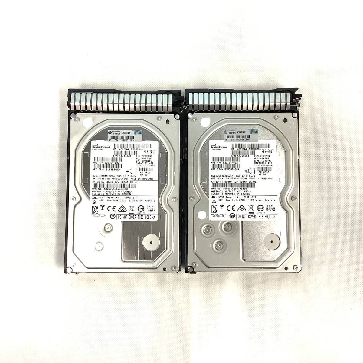 K6032563 HP 4TB SAS 7.2K 3.5インチ G8マウンタ HDD 2点【中古動作品】_画像1