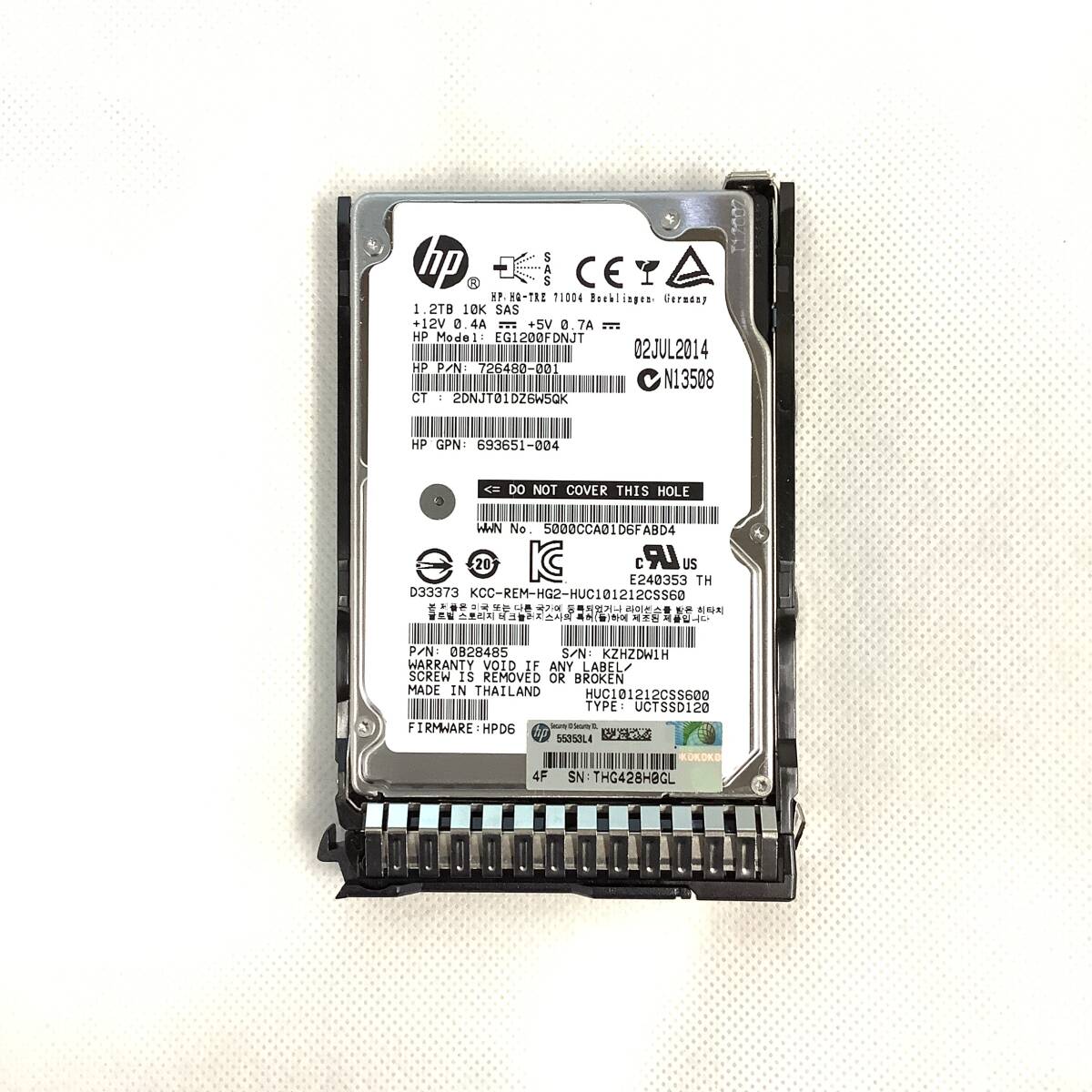 K6032566 HP 1.2TB SAS 10K 2.5インチ G8マウンタ HDD 1点【中古動作品】_見本