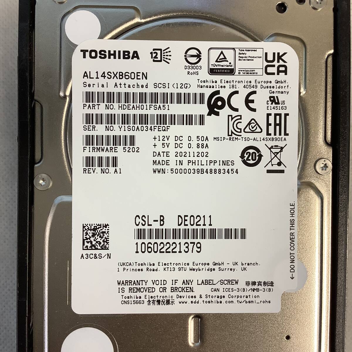 K6032973 TOSHIBA 600GB SAS 15K 2.5インチ HDD 4点【中古動作品】_画像4