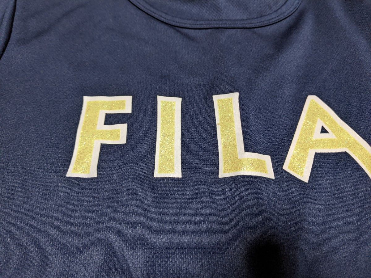 クーポン使用で200円引きです  フィラ　FILA  レディース Tシャツ　ネイビー Ｍ ポリエステル100％