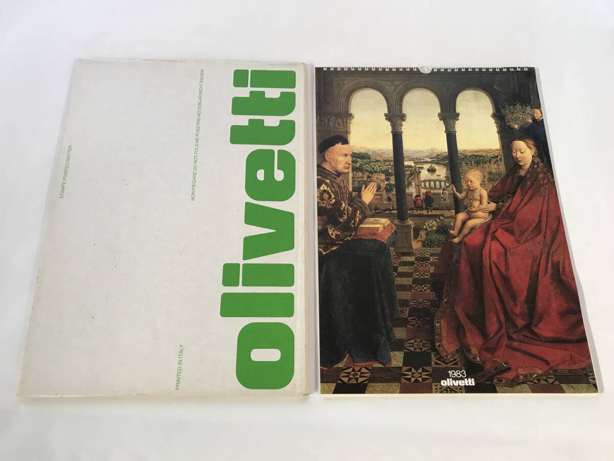過去のオリベッティカレンダー 1983年 Olivetti社 Jan van Eyck ファン・エイク 絵画カレンダー アンティーク インテリアの画像1