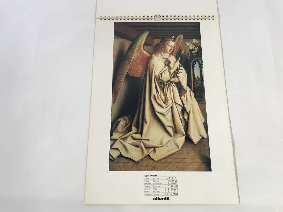 過去のオリベッティカレンダー 1983年 Olivetti社 Jan van Eyck ファン・エイク 絵画カレンダー アンティーク インテリアの画像7