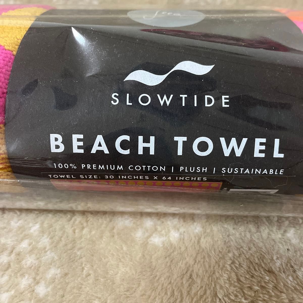 新品・タグ付き♪ スロータイドslowtide ビーチタオル　フリンジ　花