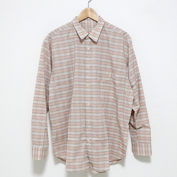 #apc パパス Papas 長袖シャツ チェック L ピンク 白 メンズ [862792]