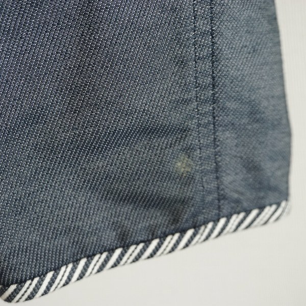 #anc ハナエモリ HANAEMORI ジャケット 38 紺 ジップアップ デニム調 ノーカラー レディース [867837]_画像7