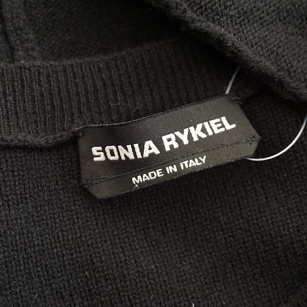 #wnc ソニアリキエル SONIARYKIEL ワンピース S 黒 ニット 無地 変形 アシンメトリー イタリア製 カシミヤ混 レディース [841072]_画像6