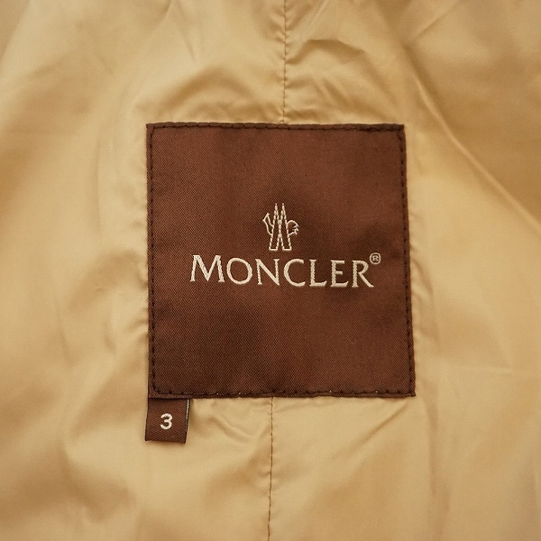 #wxc モンクレール Moncler コート 3 ベージュ ダウン 中綿 ダブルジップ ベルト付き レディース [856144]_画像7