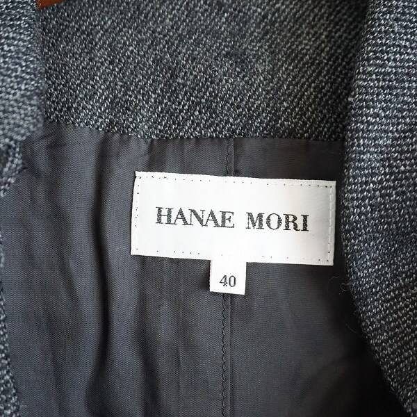 #anc ハナエモリ HANAEMORI ジャケット 40 グレー スナップボタン レディース [873386]_画像5