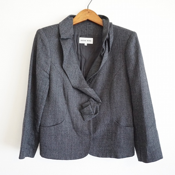 #anc ハナエモリ HANAEMORI ジャケット 40 グレー スナップボタン レディース [873386]_画像1