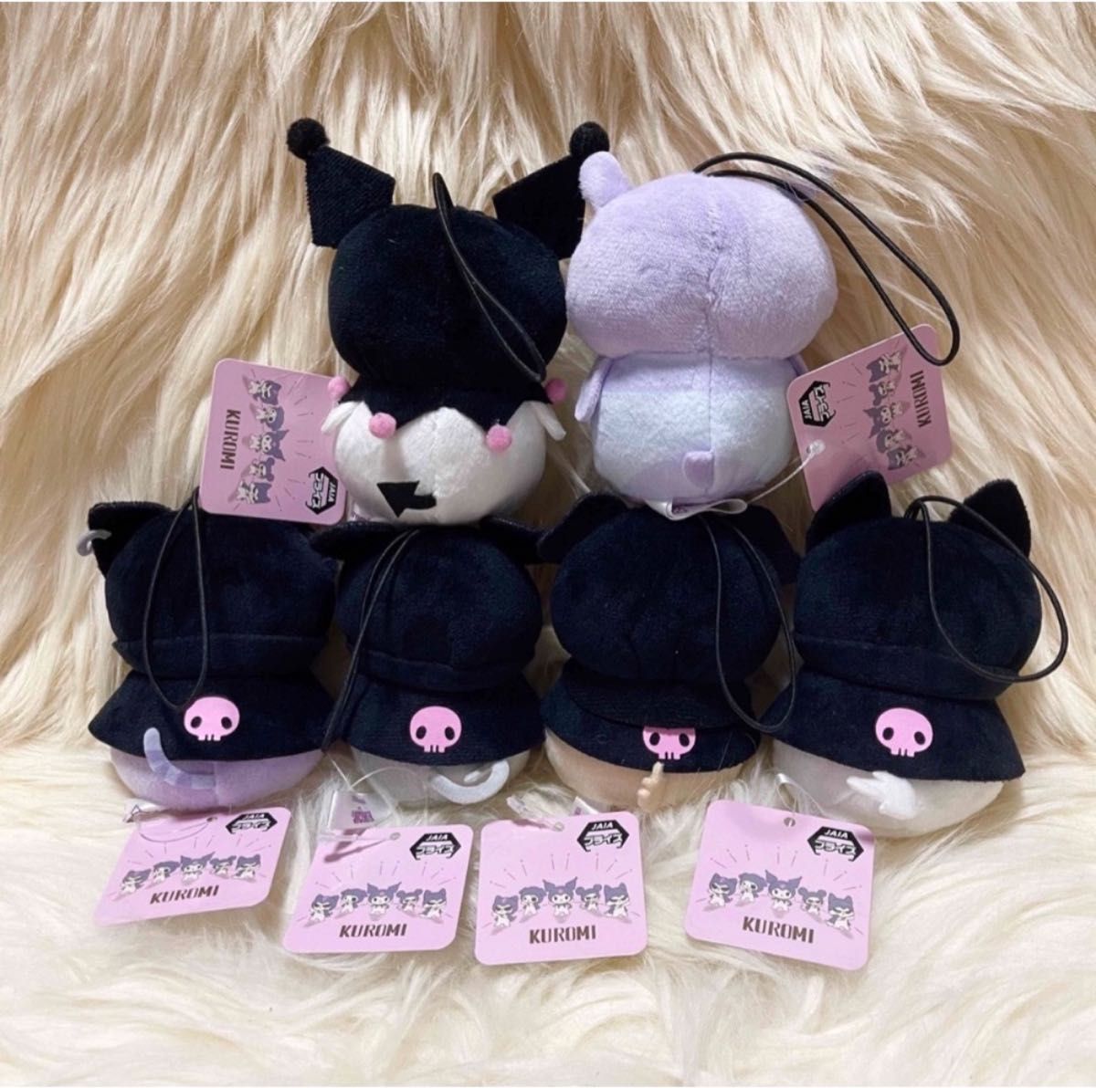 新品 サンリオ クロミ バク 仲間たち まるだるま マスコット 全種 セット ぬいぐるみ KUROMI Sanrio