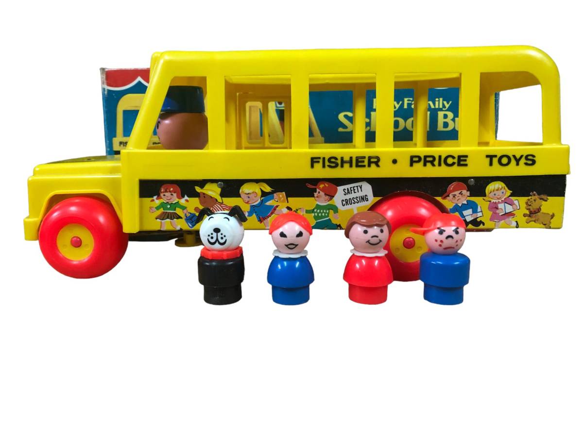 TOYS Fisher Price スクールバス おもちゃ 元箱 1965年製 希少 レトロ コレクション アートアンドビーツの画像2