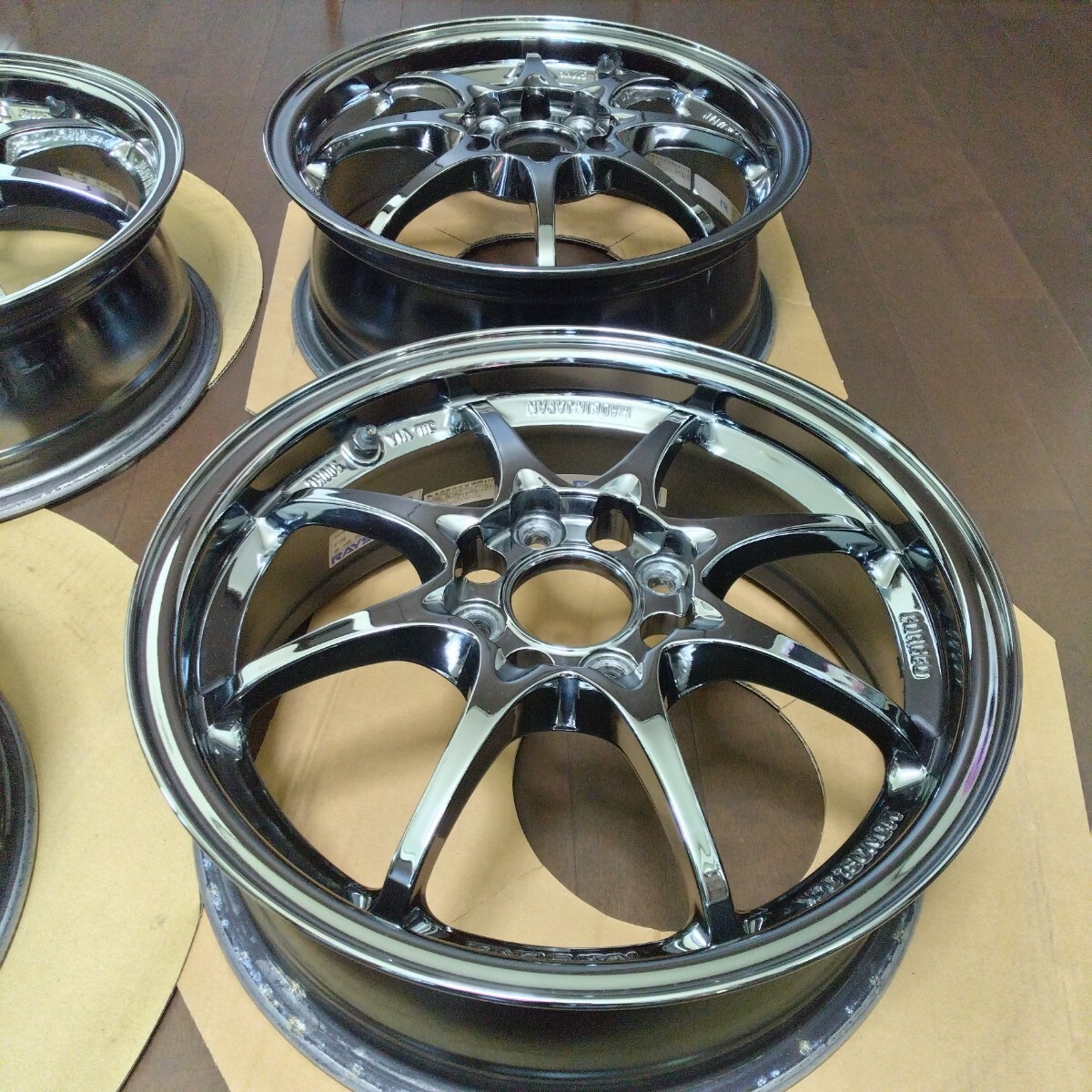 RAYS CE28N　15×5.5jj +45 4H PCD100　RBC レイズブラックメタルコート　ガリ傷なし　希少カラー　鍛造　軽量_画像8