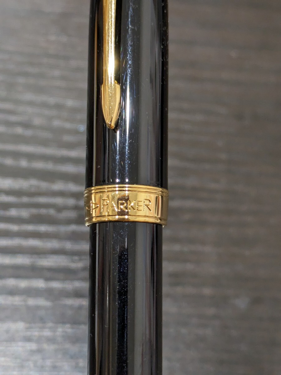 PARKER パーカー SONNET ソネット 万年筆 ペン先 18K 750 ゴールド ブラック 黒 フランス 筆記用具 文房具 全長13cm 18金 金 コレクション_画像3