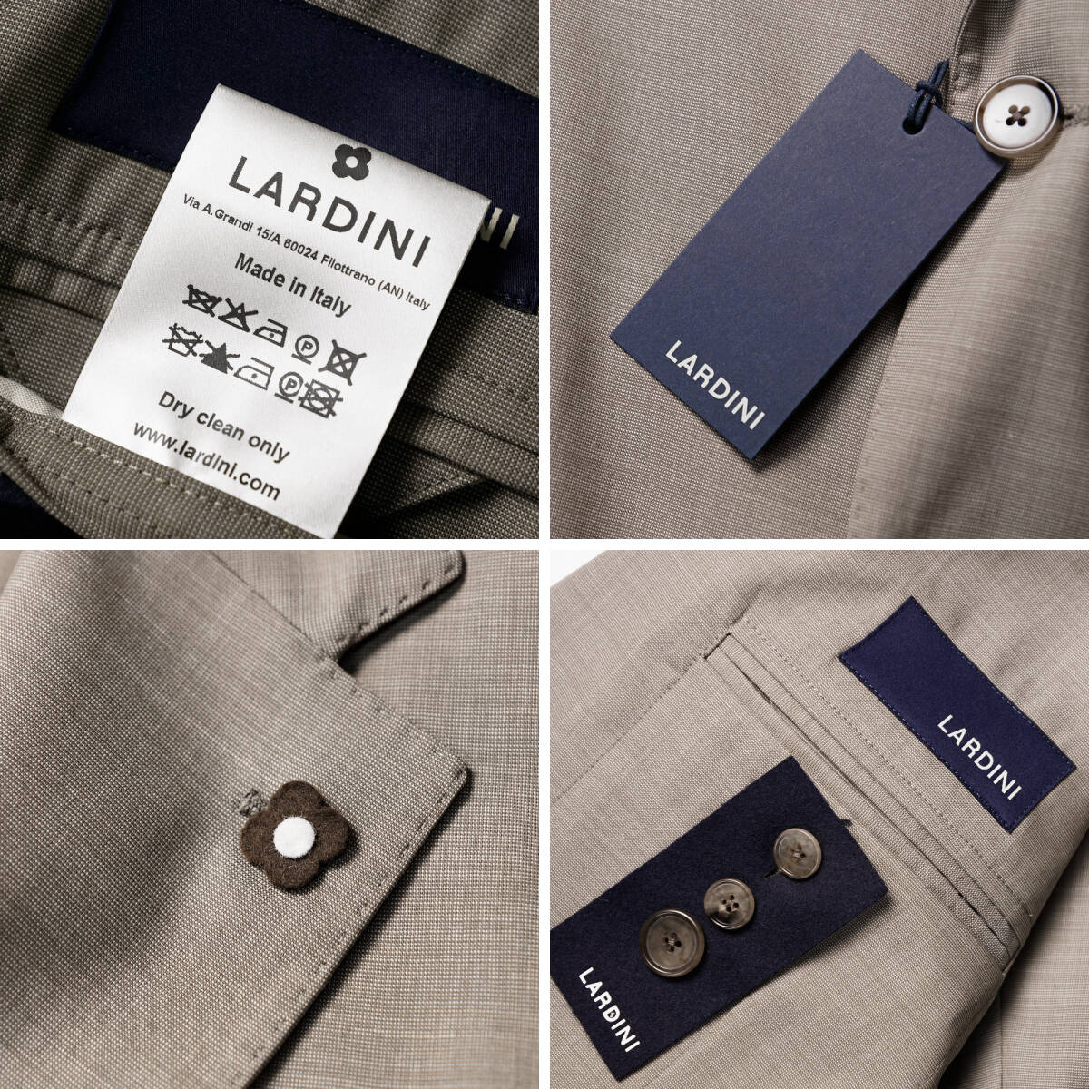 すぐに使える春夏/希少なサンド色■新品20万【LARDINI】ラルディーニきめ細かなウール2Bセットアップスーツ52/テーラードジャケットパンツ