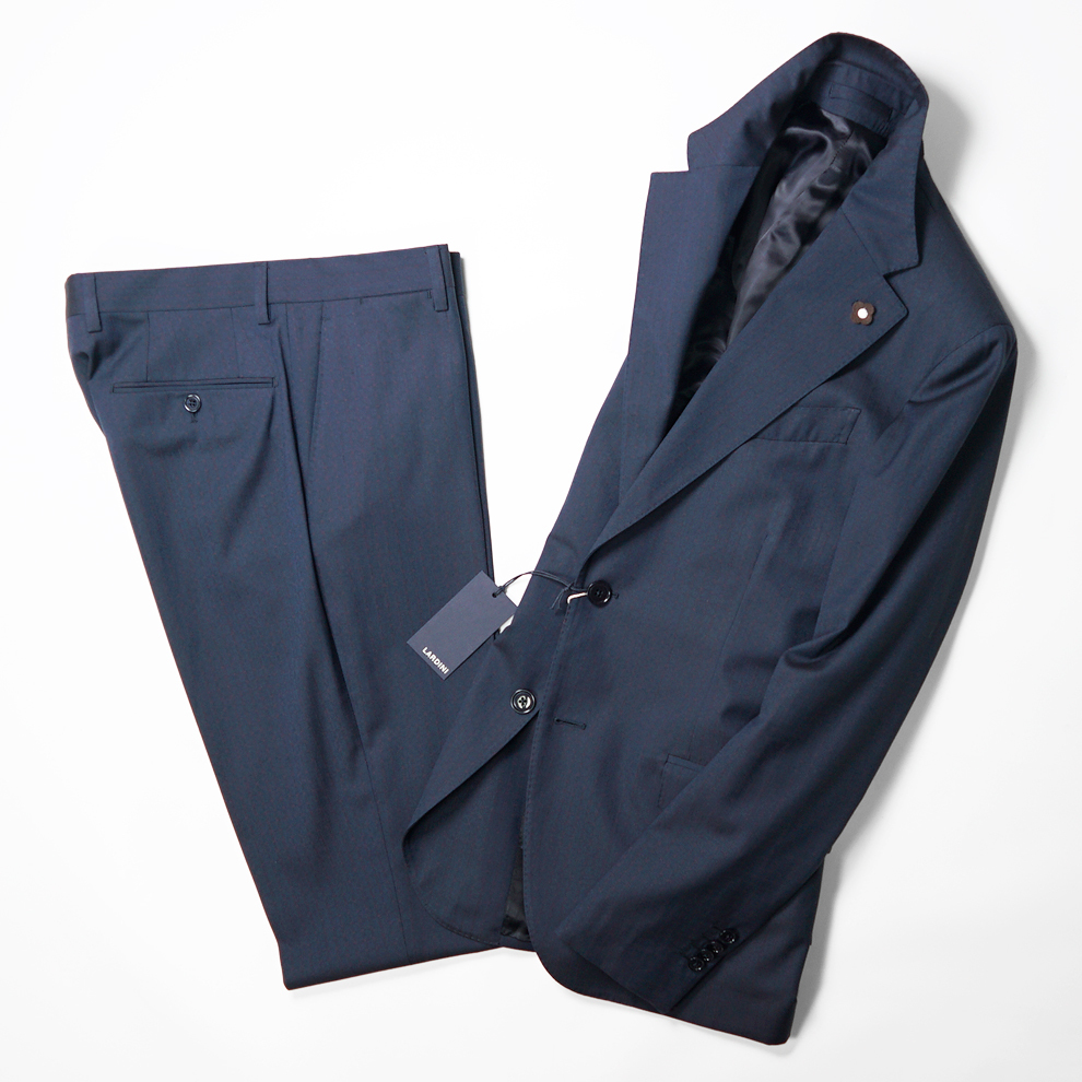 新品19万秋冬【LARDINI】ラルディーニ極上ネイビーウール 新品19万秋冬【LARDINI】ラルディーニ極上ネイビーウール