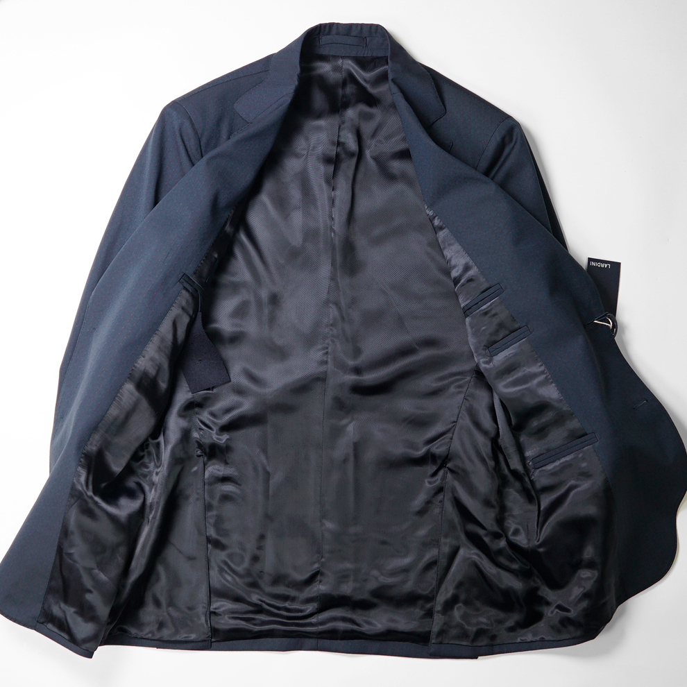 新品19万秋冬【LARDINI】ラルディーニ極上ネイビーウール 新品19万秋冬【LARDINI】ラルディーニ極上ネイビーウール
