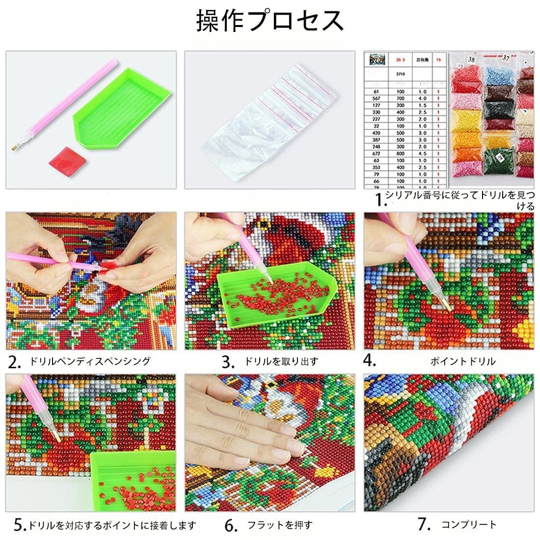 【在庫処分】キット 5D ダイヤモンド塗装キット モザイクアート DIY ダイヤモンドアート 手作り絵画 手芸キット ダイアモンド_画像6