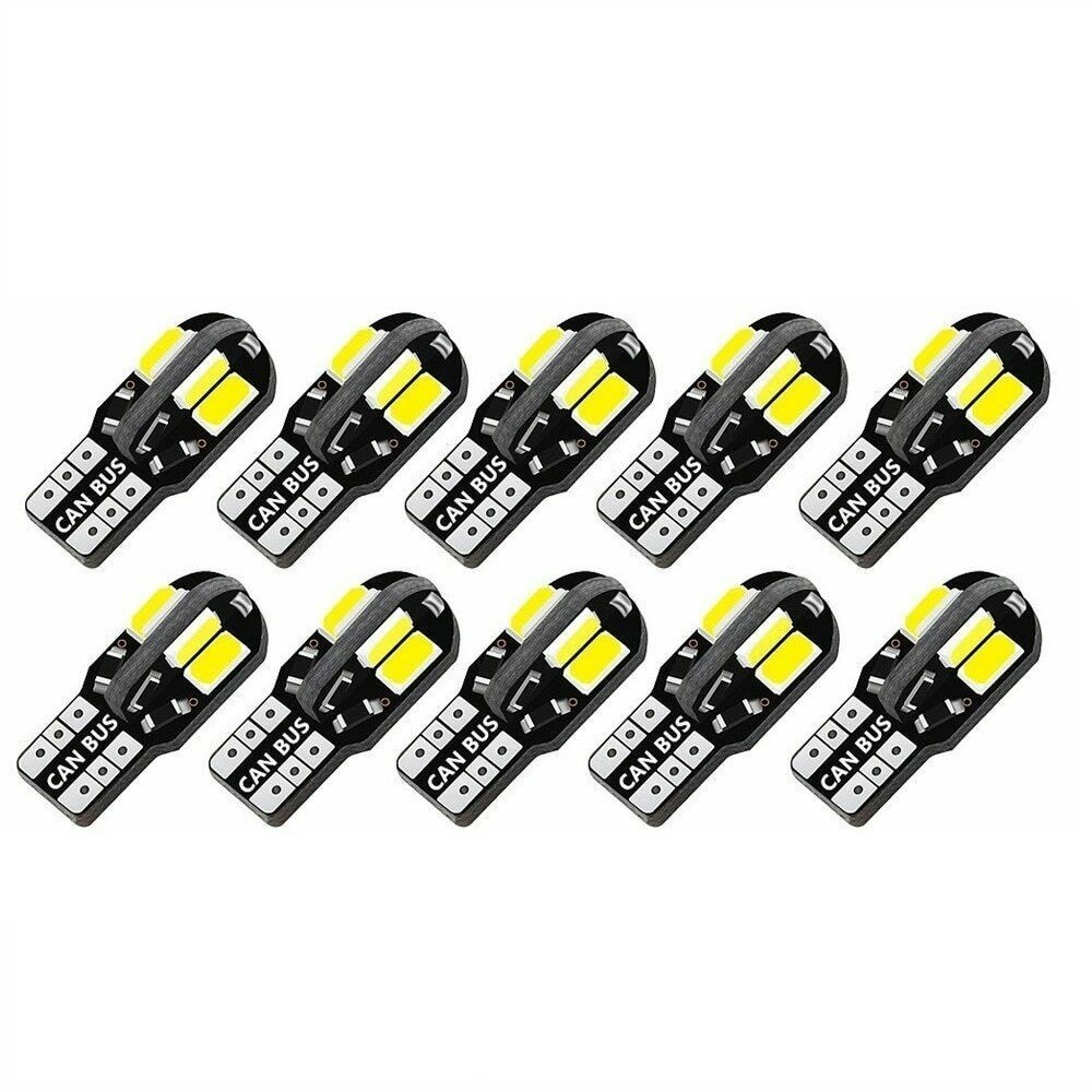 送料無料 T10 / T16 ウェッジ LEDバルブ ホワイト 白色 10個セット 12V車用 5730 8SMD 8連 C170_画像1