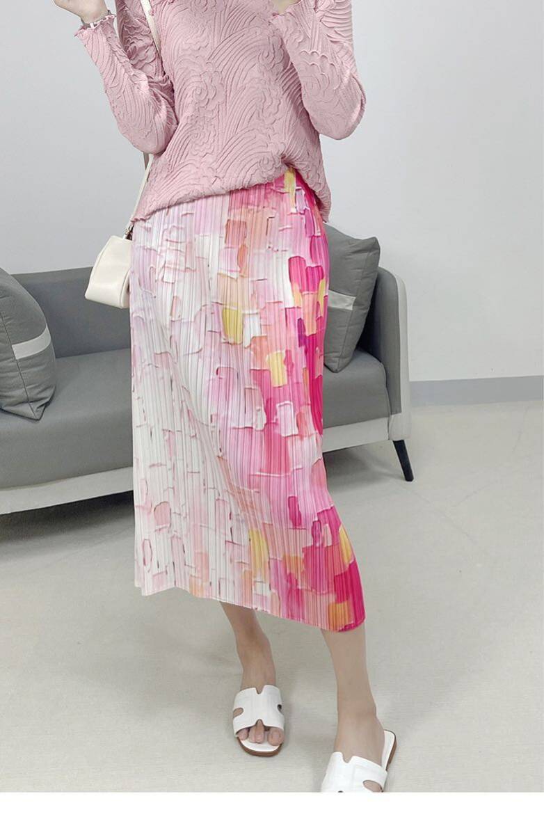  женский плиссировать длинная юбка эластичность есть ощущение .. резина ткань to соединять дешевый замечательный цветочный принт модный розовый цвет 
