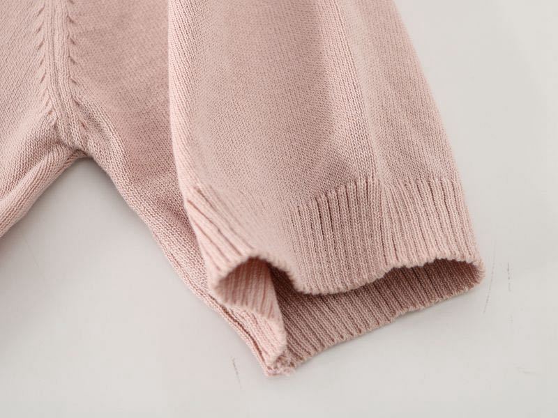 レディーストップス　半袖麻リネン　氷感　ニットセーター肌触りいい　素敵柄ピンク色_画像5