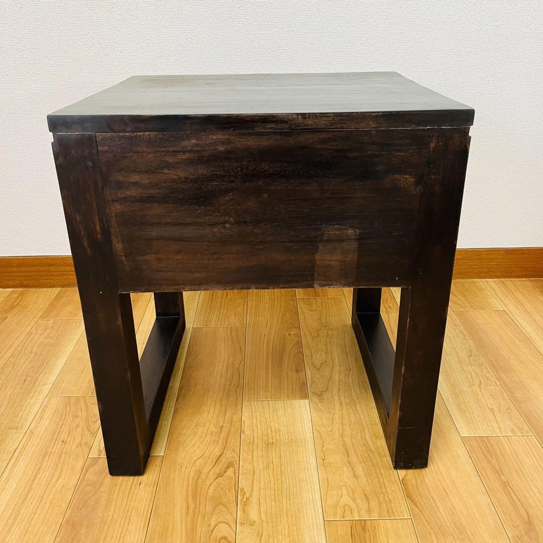 アラムサリファニチャー サイドテーブル 幅45cm 引き出し付き 木製 チーク_画像6