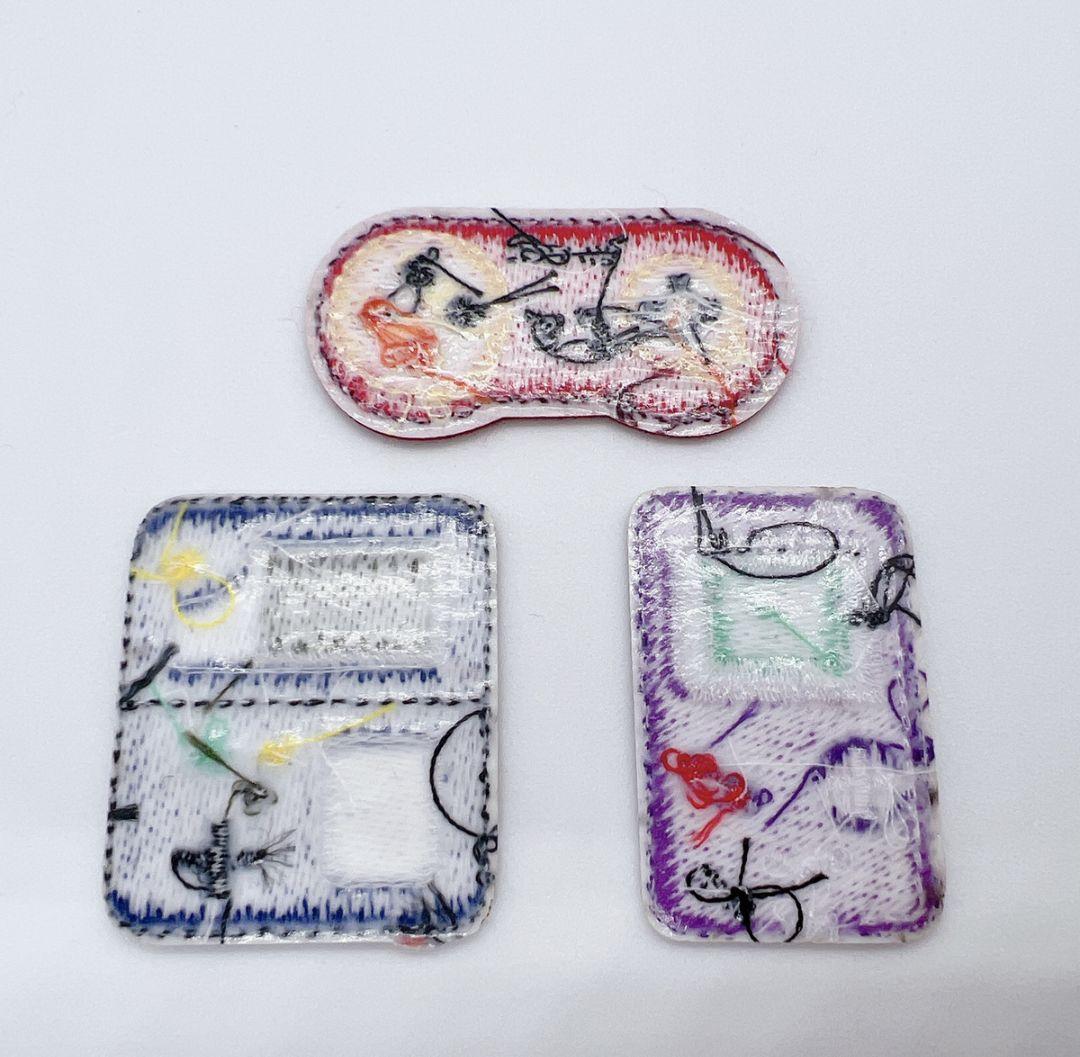 ゲーム3種セット ワッペン　アイロン　アップリケ　刺繍　接着　ハンドメイド素材