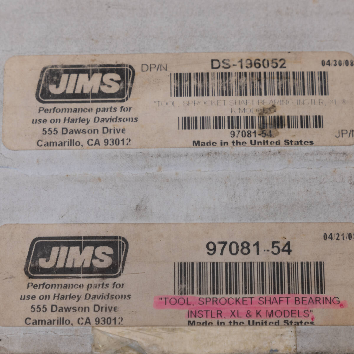 XLモデル用 クランクケース ベアリング＆レース インストーラー セット JIMS#97081-54 & RODDオリジナルツール ハーレーダビッドソン_画像5