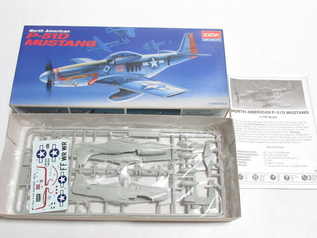 [mr0 NN7539] 未組立 ACADEMY アカデミー 1/72 戦闘機 プラモデル 3点 セット まとめ売り P-51D マスタング P-40M/N ウォーホーク P-39Q/N _画像3