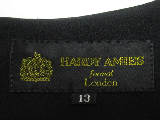 [mr1 BY7987] HARDY AMIES ハーディ・エイミス ノースリーブ ワンピース 13号 ブラック フォーマル_画像5