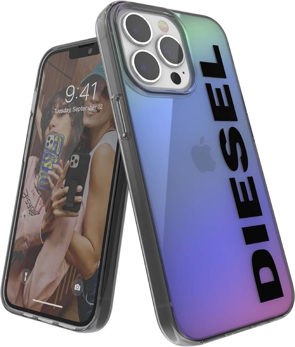DIESEL iPhone11 Pro Max ケース クリア 6.1インチ FW20/SS21 ホログラム ブラック ロゴ 