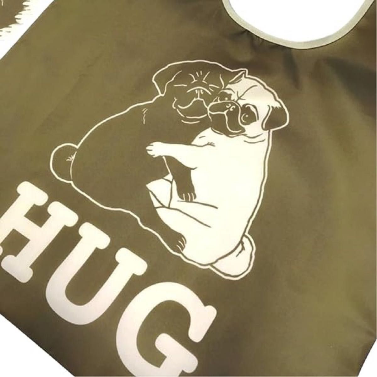 在庫わずか！OJICO パグ 茶 エコバッグ PUG 犬 動物 エコバッグ　トートバッグ hug dog