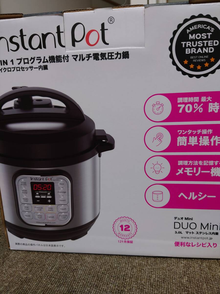 Instant Pot インスタント ポット マルチクッカー 電気圧力鍋 DUO MINI デュオデュオミニの画像1