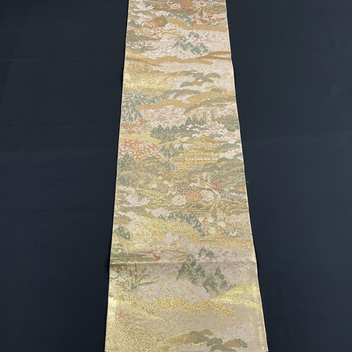 着物月花 古都の四季彩 金閣寺 袋帯 六通柄 正絹 金銀糸 ob1424の画像4