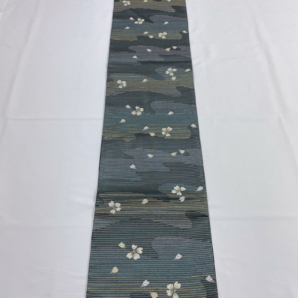 着物月花 和紙バンブー織 品のある桜 袋帯 六通柄 正絹 ガード加工 ob1433の画像3