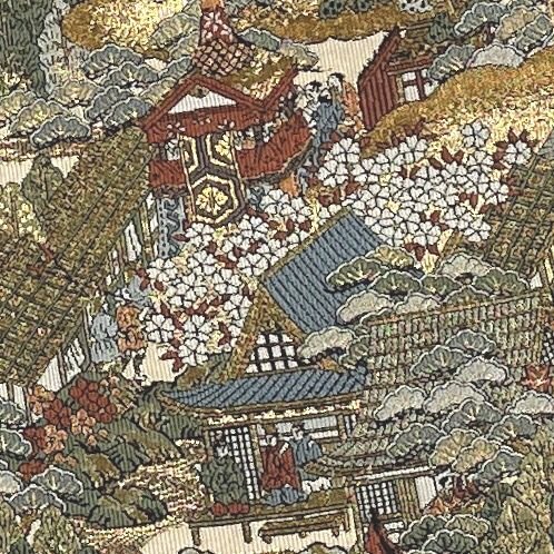 着物月花 祇園祭 袋帯 六通柄 正絹 金糸 ob1375の画像5