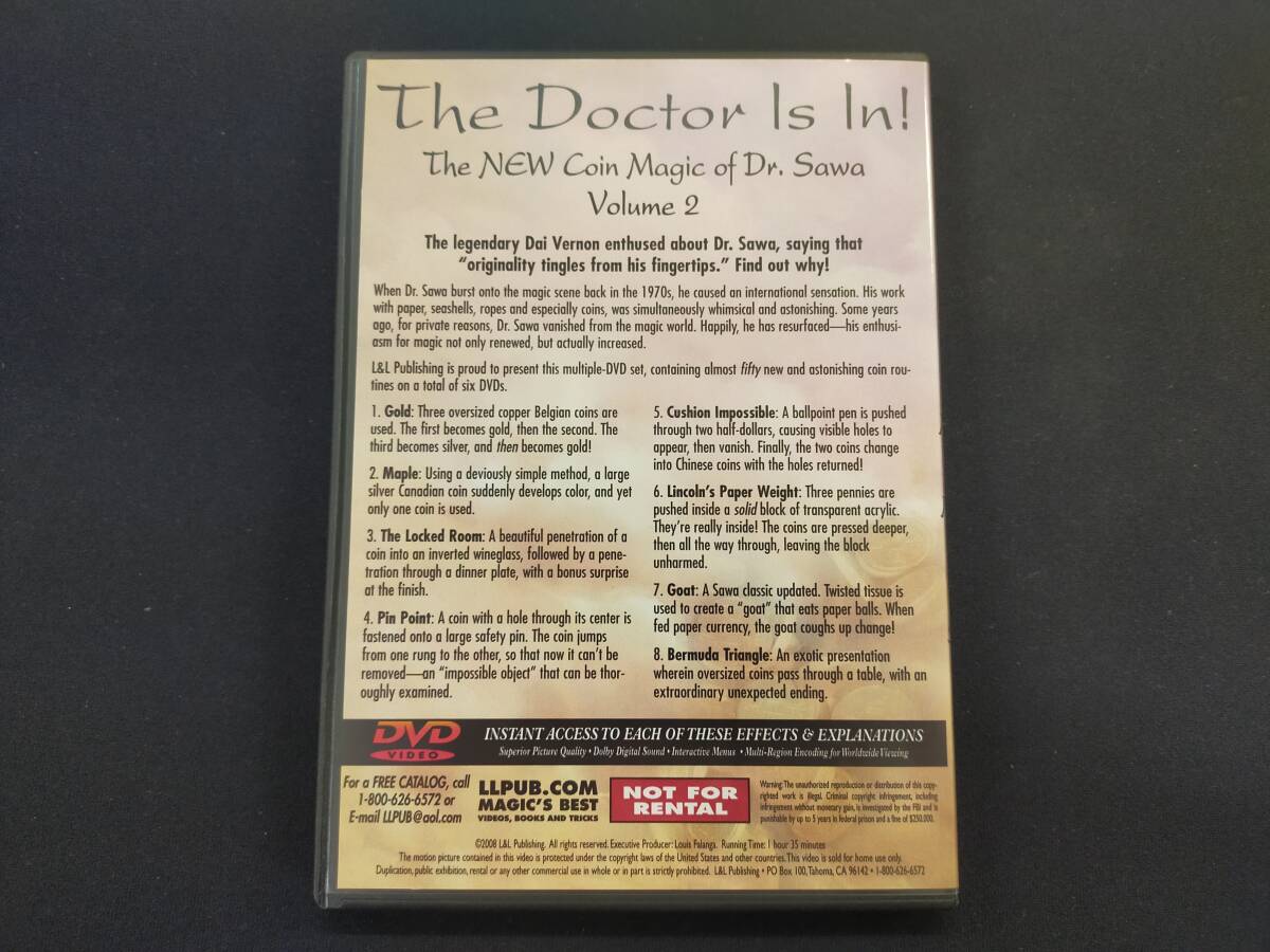 【D75】The Doctor Is In volume 2 ドクターイズイン Dr.Sawa 澤浩 Max Maven コイン DVD マジック 手品の画像2