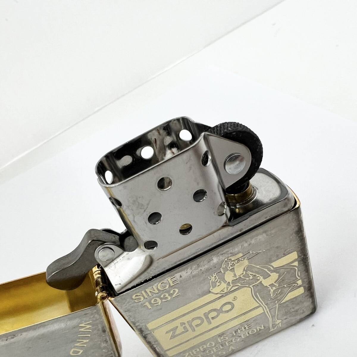 14425/ WINDPROOF LIGHTER SINCE1932 ZIPPO IS THE BEST SELECTION U.S.A. ジッポー ライター シルバー ゴールド 喫煙具_画像5