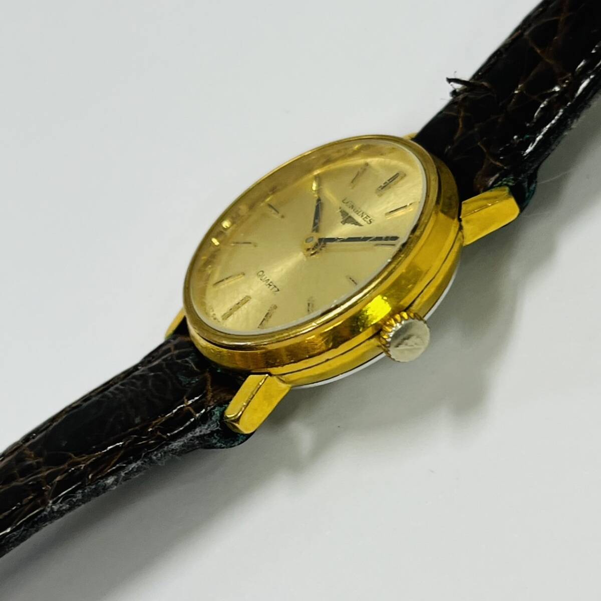 15515/ LONGINES ロンジン ゴールド文字盤 腕時計 レディースの画像2
