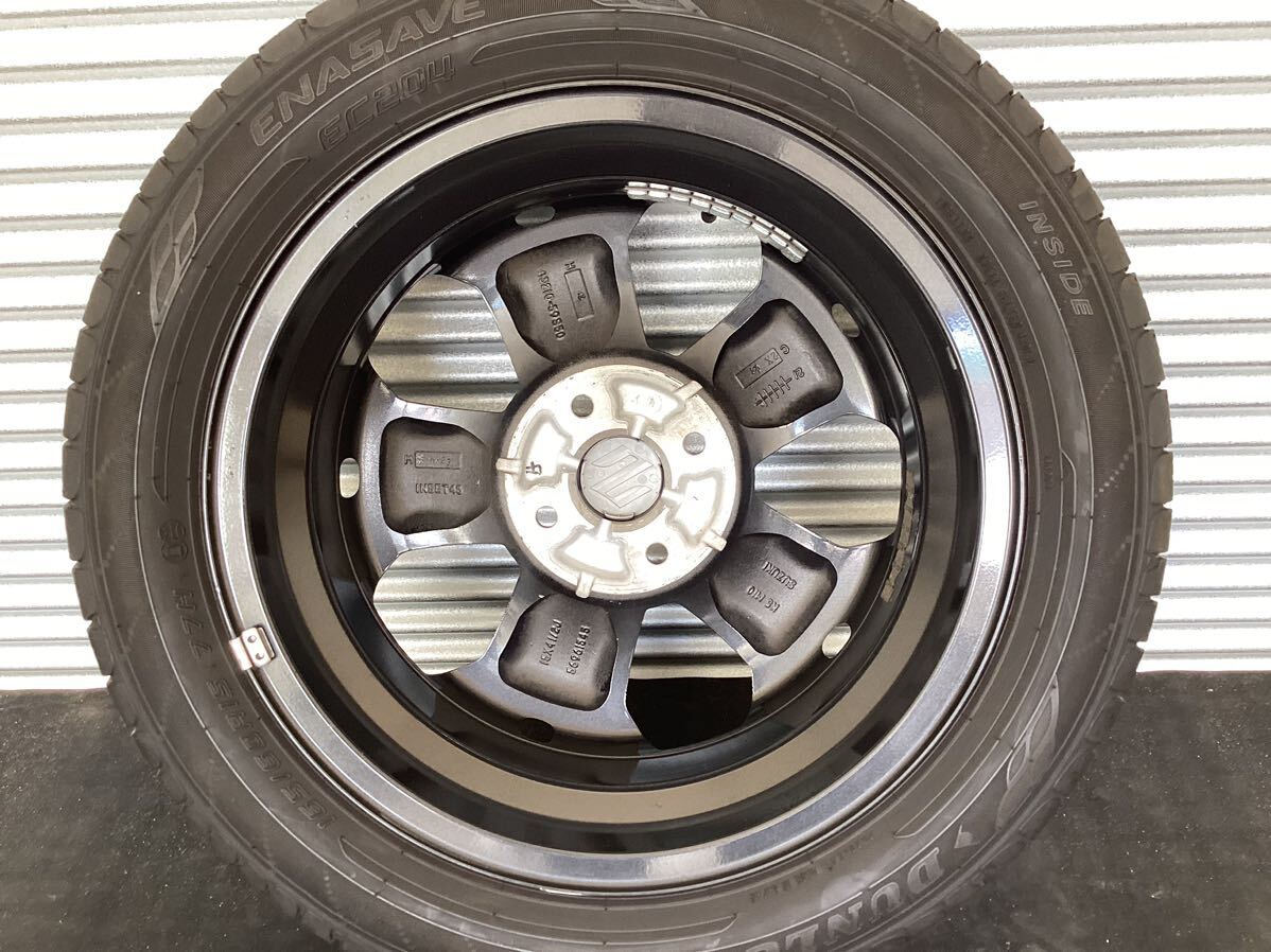 ■スズキ ハスラー純正 [15インチ 4.5J 4穴 PCD100 +45]■バリ溝 DUNLOP ENASAVE EC204[165/60R15]2021年製 1本■ _画像5