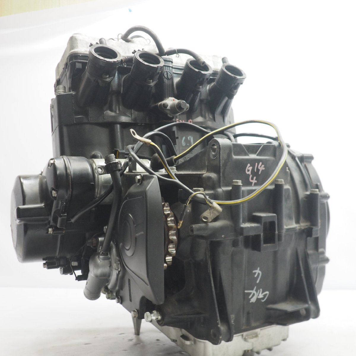 ZZ-R400N エンジン engine ZZR400N ZX400KE072 06年 ジャンク ZZ-R400ブラックエンジンの画像8