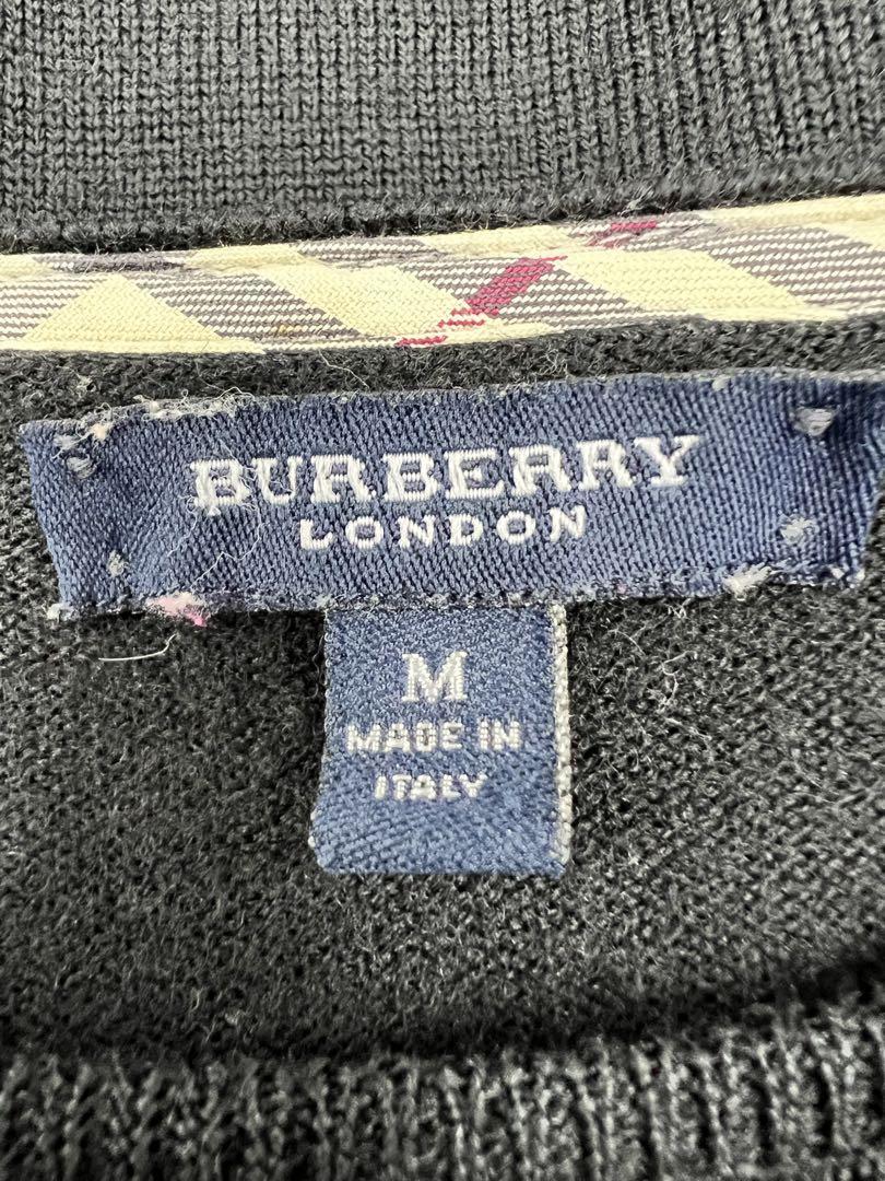 BURBERRY LONDON バーバリーロンドン ニット ノバチェック イタリア製 半袖 黒 ブラック レディース Mサイズ_画像10