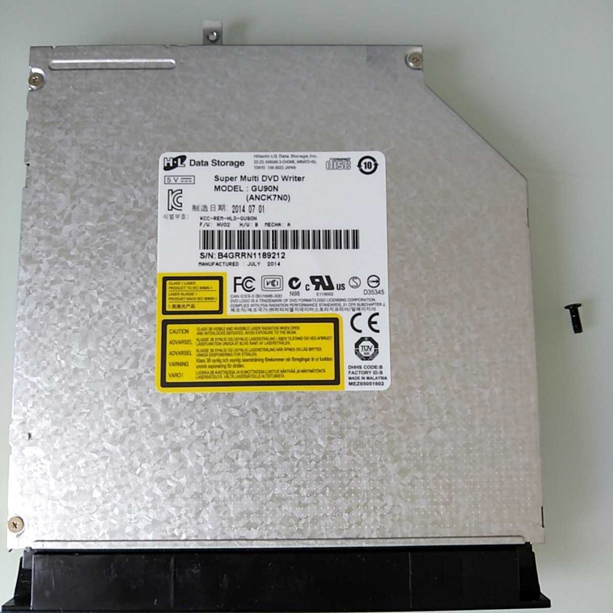 DVDスーパーマルチドライブ GUD0N 9.5mm SATA NEC versapro VJ17TF-M PC-VJ17TFWL1RRM LaVie NS150/G PC-SN16CLSAA 等 2017年9月 管17KAの画像1