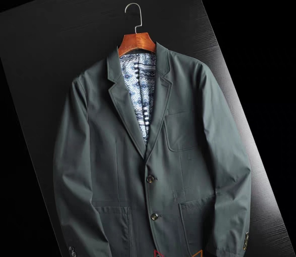 XZ-FS-Green(実寸175 M度 )新品 新作 春夏 防撥水 無地 薄 ◆ 完売■ 高品質 限定美品■2ボタン メンズ 紳士 ジャケット スーツの画像2